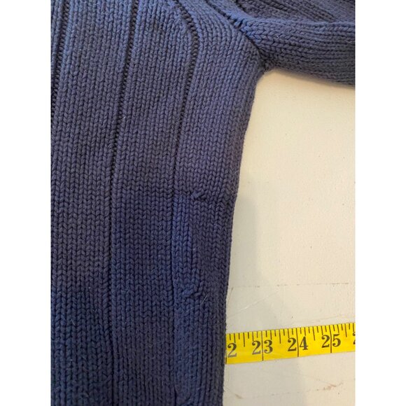Ralph Lauren Polo Jeans Co. Navy Blue Half-Zip Knit Sweater 100% Cotton Large - Picture 7 of 8